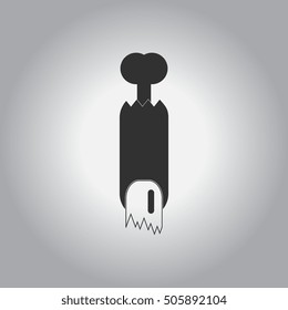 Vector illustration in flat design Halloween icon zombie undead finger