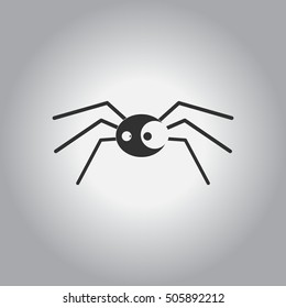 Vector illustration in flat design Halloween icon spooky spider