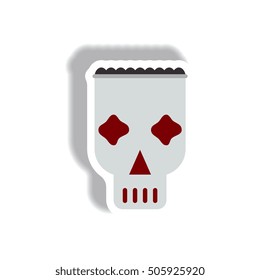 Vector illustration in flat design Halloween icon skull mask