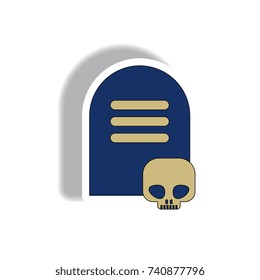 Vector illustration in flat design Halloween icon Skull sticker