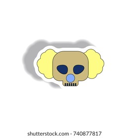 Vector illustration in flat design Halloween icon Skull sticker