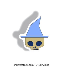 Vector illustration in flat design Halloween icon Skull sticker