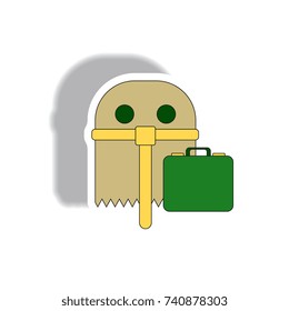 Vector illustration in flat design Halloween icon ghost sticker