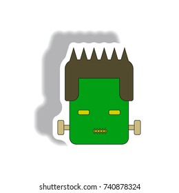 Vector illustration in flat design Halloween monster sticker