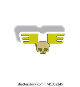 Vector illustration in flat design Halloween icon Skull Sticker