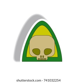 Vector illustration in flat design Halloween icon Skull Sticker