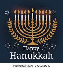 Ilustración vectorial de un diseño plano hanukkah