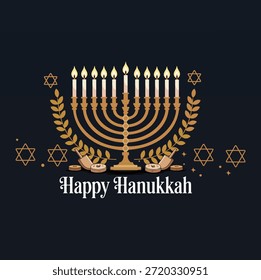 Ilustración vectorial de un diseño plano hanukkah