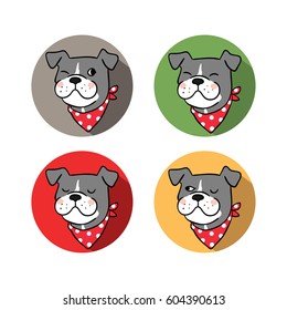 Vector illustration flat design of head dog.