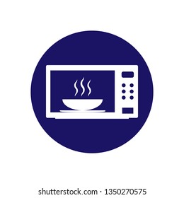 Vector illustration, flat design. Home appliance, kitchen microwave icon