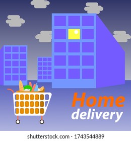 Vector illustration flat design. Home delivery.