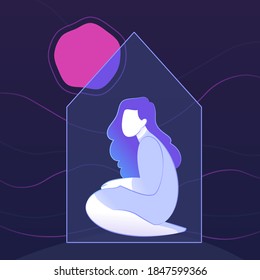 Aislamiento del hogar de diseño plano de la ilustración del vector 