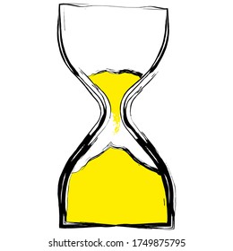 Vector illustration flat design. Hourglass with clear glass.