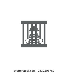 vector illustration of flat design of inmates in prison.
