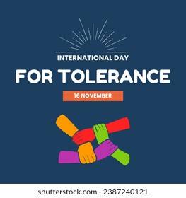 Vector illustration, flat design, International Day for Tolerance. November 16. 