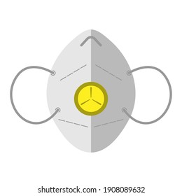 Vector illustration, flat design. Isolated medical mask on a white background.