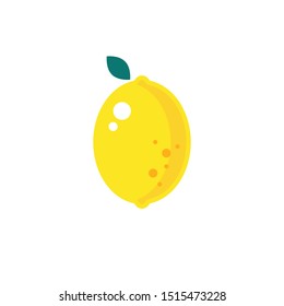 Vector illustration flat design of lemon icon, healthy fruit sign and symbol. Editable stroke.