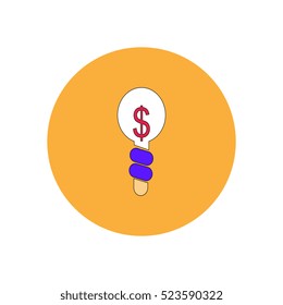 Vector illustration in flat design of Light Bulb with Business idea