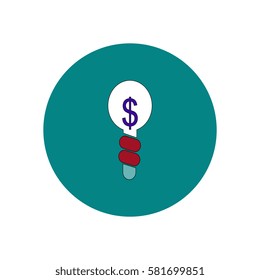 Vector illustration in flat design of Light Bulb with Business idea