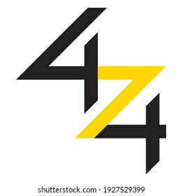 Ilustración vectorial del logotipo de diseño plano 474 color negro sencillo adecuado para el logotipo de aniversario de la empresa. 4000x4000 píxeles perfectos.