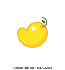 Vector illustration flat design of mango icon, healthy fruit sign and symbol. Editable stroke.