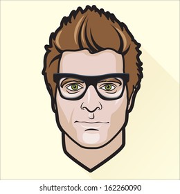 Vector Illustration of Flat design man's portrait