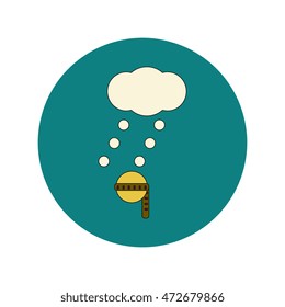 Vector illustration in flat design of measure diameter of hail