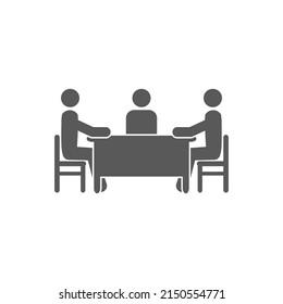 vector illustration of flat design meeting people icon.