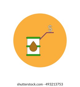 Vector illustration in flat design of oil barrel world price