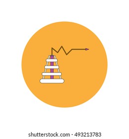 Vector illustration in flat design of oil rig and statistic