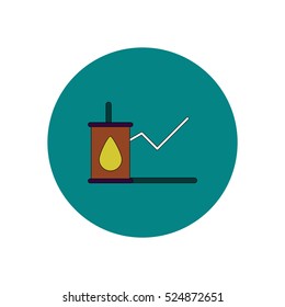 Vector illustration in flat design of oil world price progress statistic