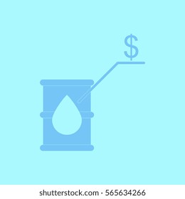 Vector illustration in flat design of oil barrel world price