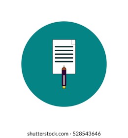 Vector illustration in flat design of paper and pen