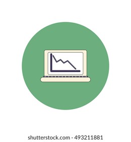 Vector illustration in flat design of progress statistics on laptop