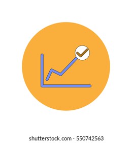 Vector illustration in flat design of progress statistics and check mark