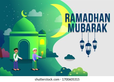 Ramadhan Kareem, Ramadhan Mubarak Fondo Ilustración, Santo Mes Musulmán Para Ayunar