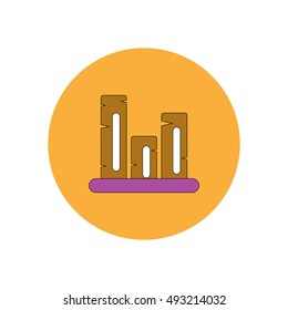 Vector illustration in flat design of retro column chart