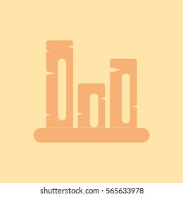 Vector illustration in flat design of retro column chart