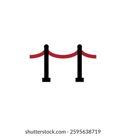 vector illustration of the flat design of a rope guardrail.