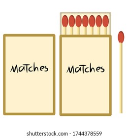 Vector illustration flat design. Set of matchboxes.