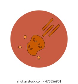 Vector illustration in flat design of space meteorite