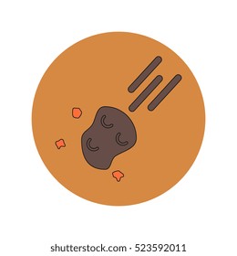 Vector illustration in flat design of space meteorite