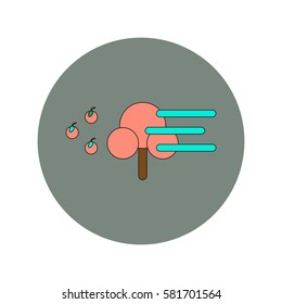 Vector Illustration Flat Design Storm Tree Stock Vector (Royalty Free ...