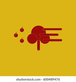  Vector illustration in flat design of storm and tree