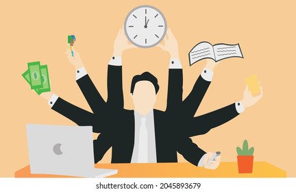 Vector illustration in flat design style with business concept.