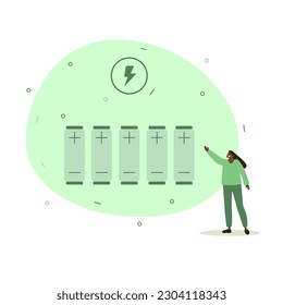 Vector illustration in flat design style on the theme of environmental protection. Renewable energy, clean air, cleaner production, happy people in a clean environment