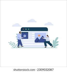 Vector illustration flat design style. Mobile App page concept. Template for your design works. Vector graphics.