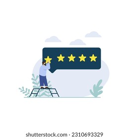 Vector illustration flat design style. Rating web page and landing page concept. Template for your design works. Vector graphics.