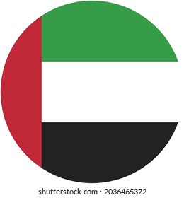 Vector illustration of flat design template Color United Arab Emirates flag. Vector illustration of circle United Arab Emirates flag.  pixels perfect. editable colors.