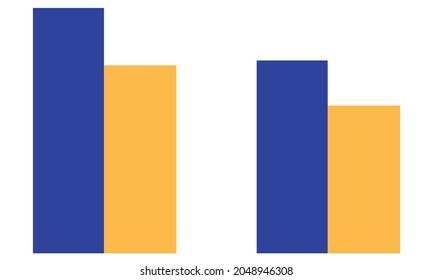 Vector illustration of flat design template double column chart. editable colors. 5000 x 3000 pixels perfect.
